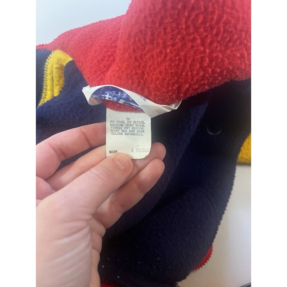 Vintage OshKosh B’gosh Colorblock Fleece Jacket – Size 4 Toddler – Made in USA - Picture 8 of 16